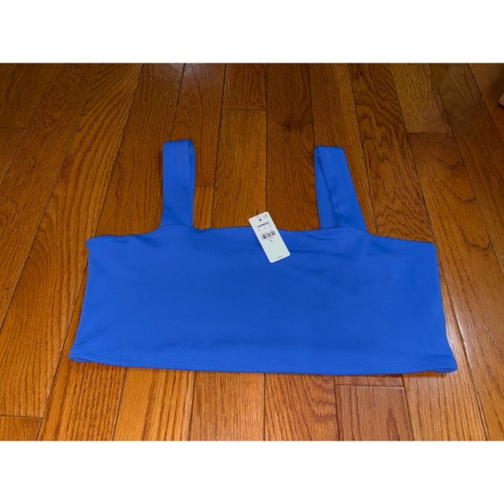 Express‎ Body Contour High Compression Square Neck Crop Top Royal Blue XL NWT